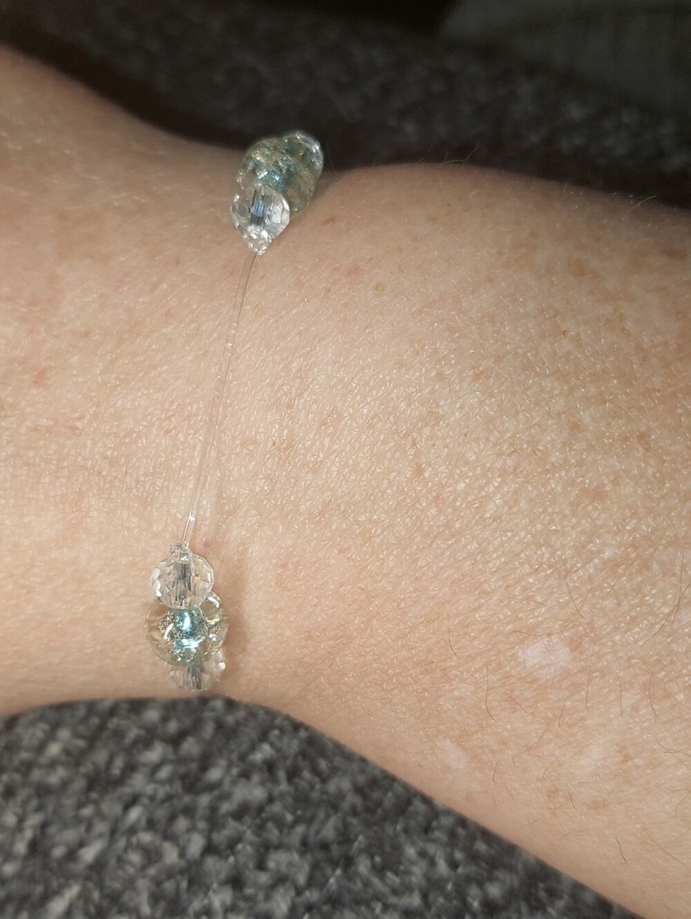 Clear Floating Crystal Accent Bracelet - Transparent